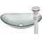 Novatto ARGENTO OVAL Glass Vessel Bathroom Sink Set, Brushed Nickel TIG-70328031BN - alternate 1